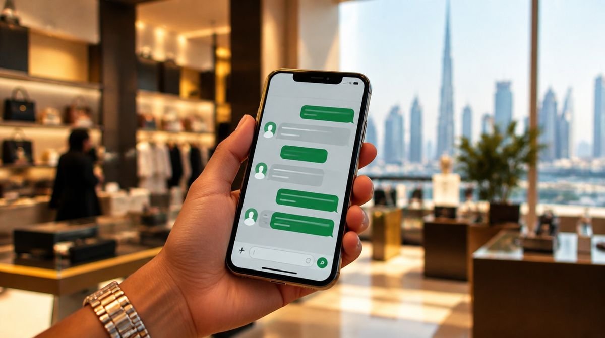 Customer chatting with a business on WhatsApp