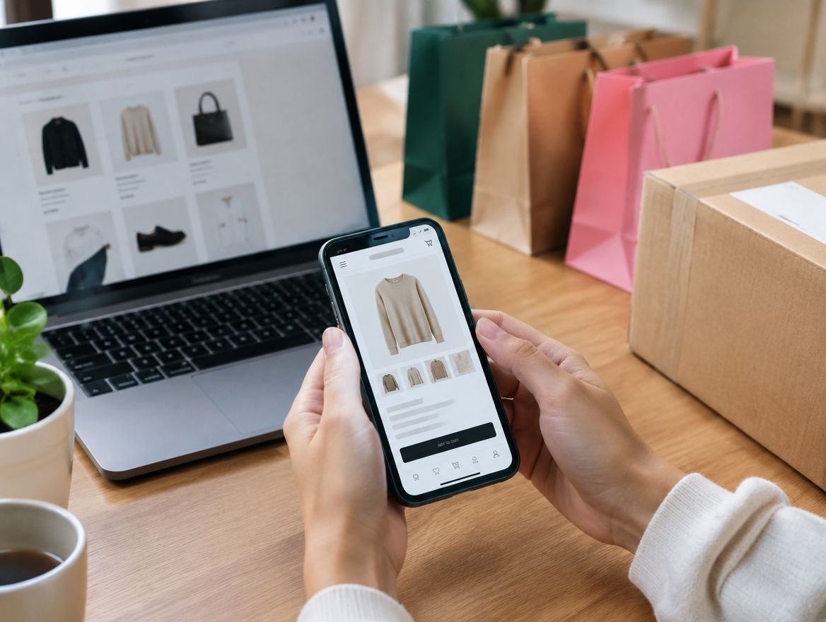 Shopping on an e-commerce store from a smartphone