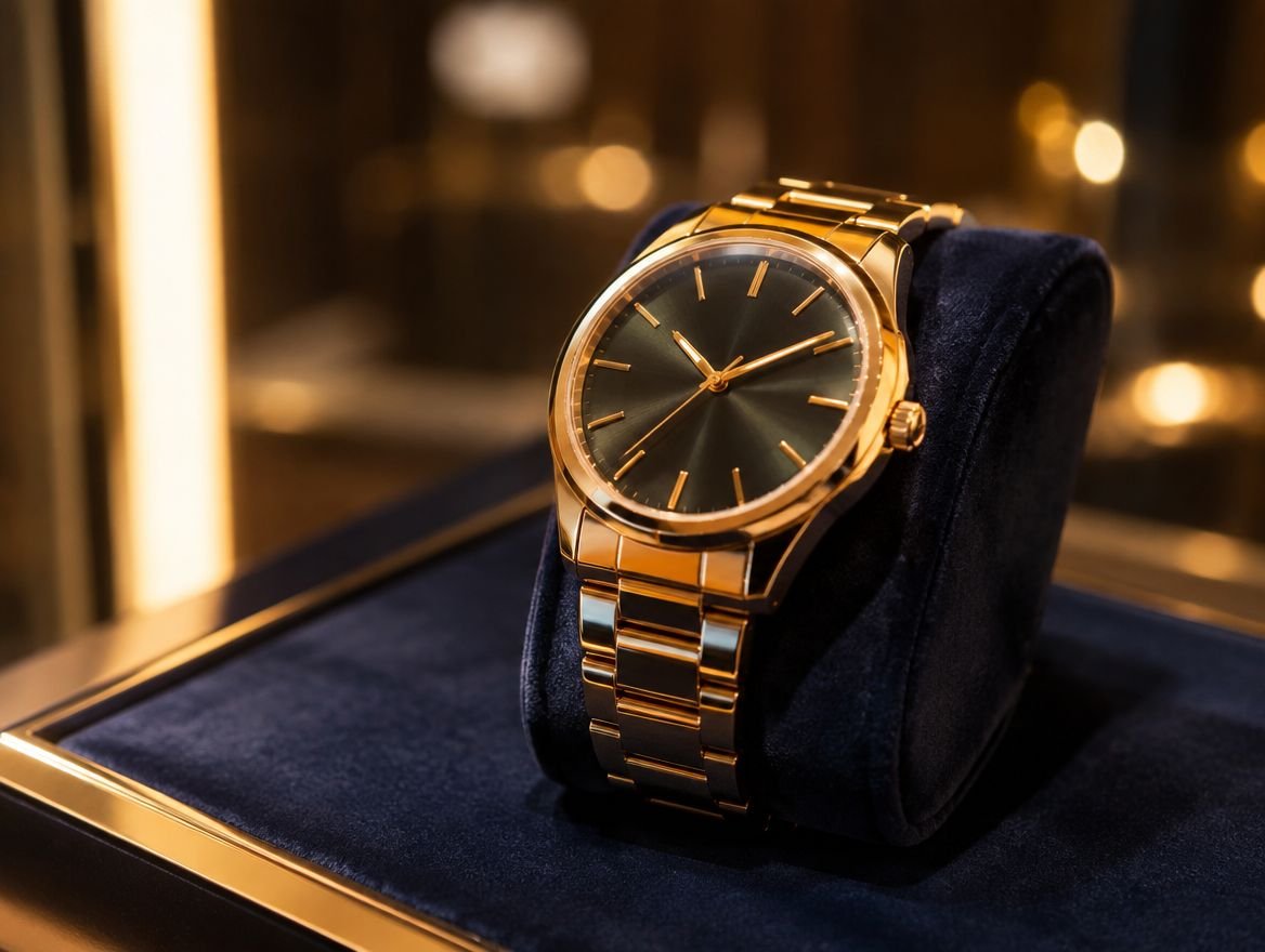 Luxury wristwatch on display in a boutique